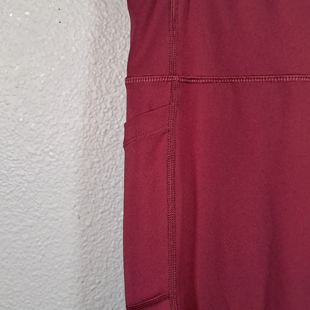 AVIA XXL Burgundy Athletic Leggings | Waist 34" | Double‎ Pockets | Compression - Picture 4 of 9